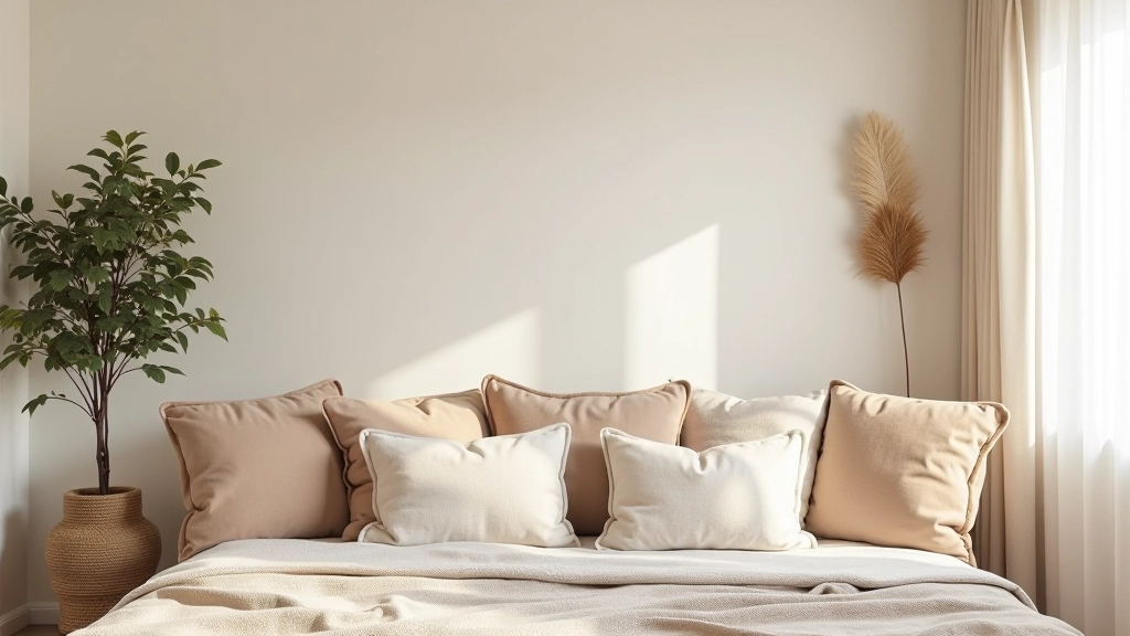 Decorative throw pillows and textile pieces on furniture